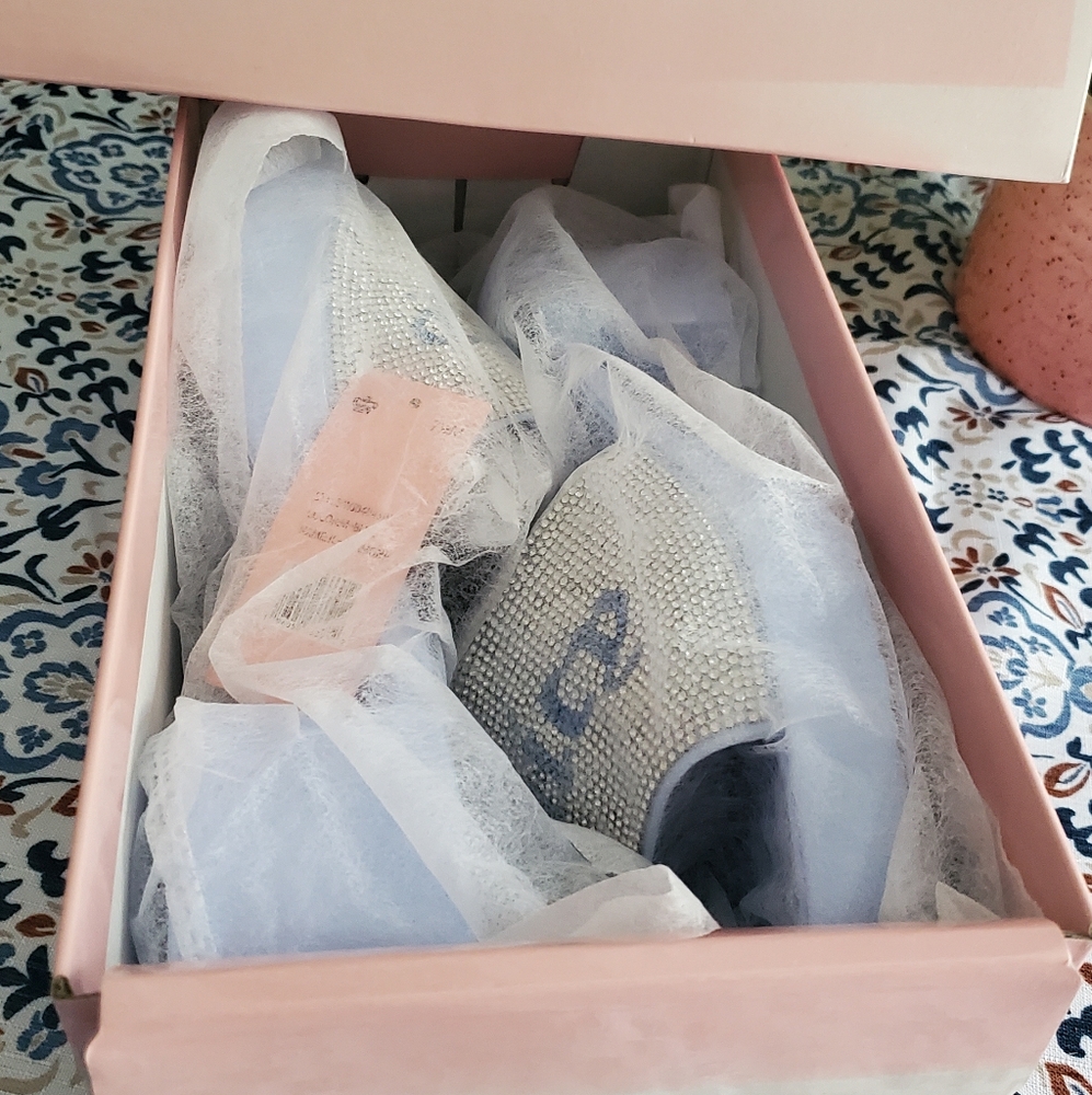 Juicy Couture Blue Rhinestone Slide Sandals - Picture 2 of 4